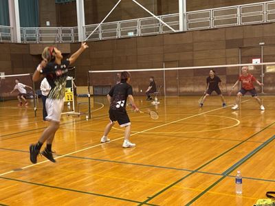 第2回鶯バドミントン大会（2025年10月12日開催）試合風景9｜越谷市バドミントン
